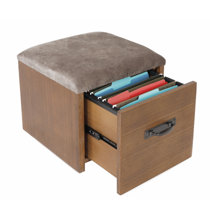 File cabinet with store padded seat